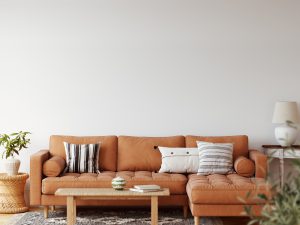 Phòng khách sofa cam
