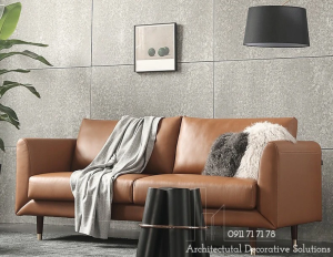 Sofa da bò, tường bê tông