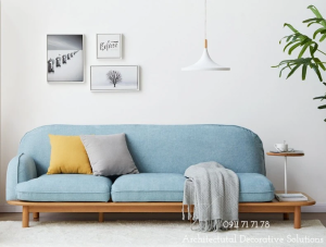 Sofa xanh, phòng khách sáng